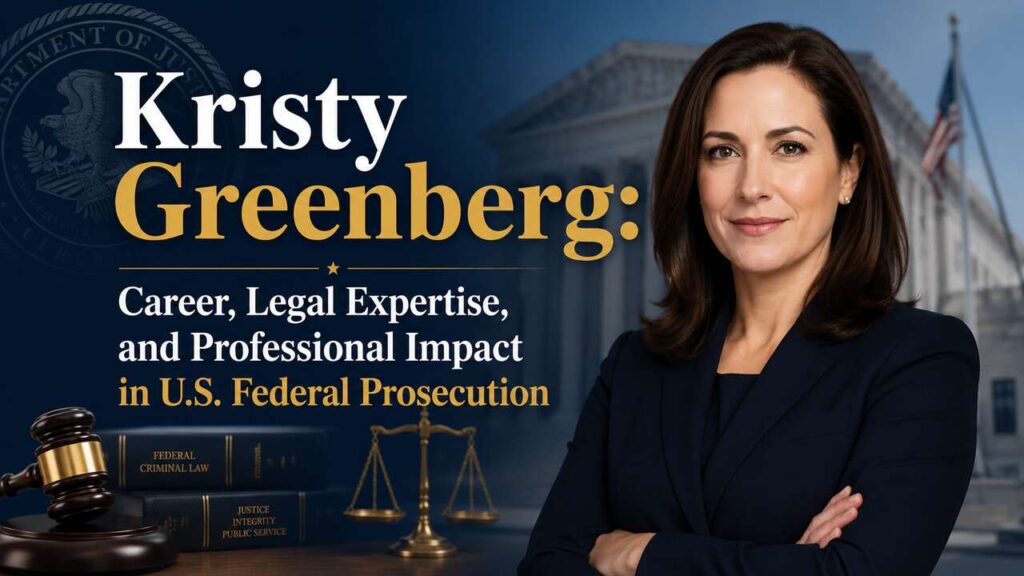 Kristy Greenberg: Career, Legal Expertise, and Professional Impact in U.S. Federal Prosecution Kristy Greenberg featured image with U.S. courthouse and legal symbols