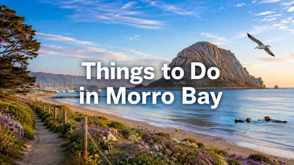 Things to Do in Morro Bay: The Complete Guide to Beaches, Wildlife, Outdoor Adventures, and Local Attractions Things to Do in Morro Bay with Morro Rock overlooking the beach and bay.